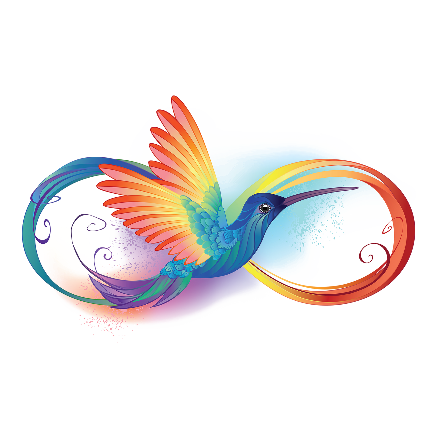 Color Hummingbird DTF Design