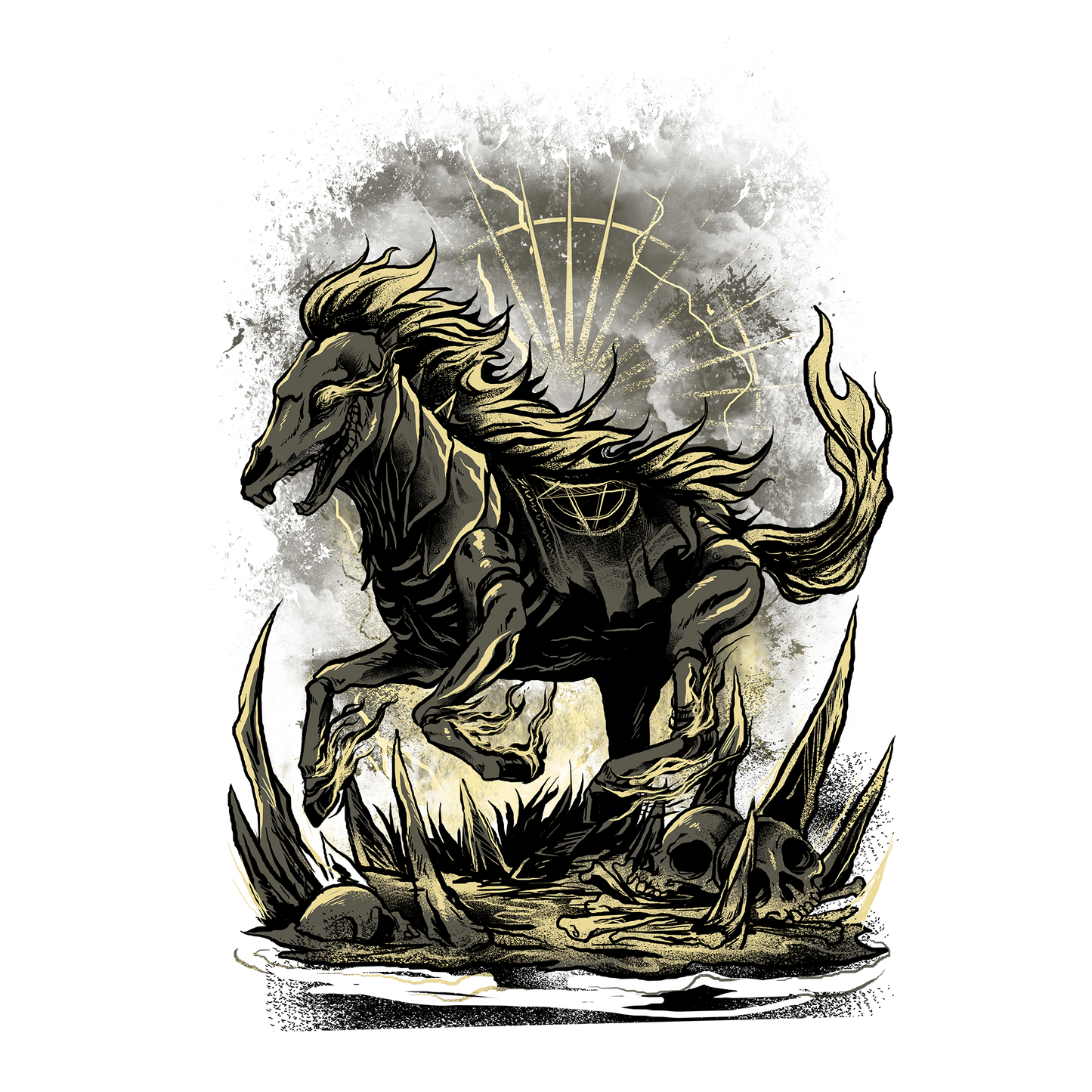 Cursed Horse DTF Design