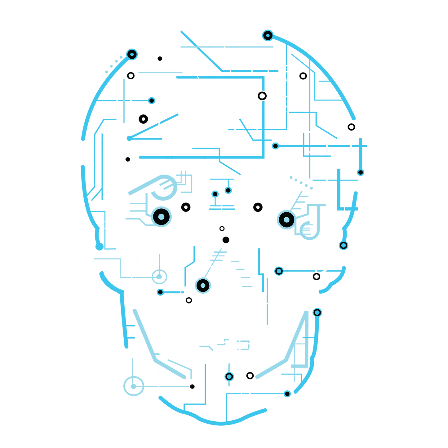 Electronic Skull DTF Transfer