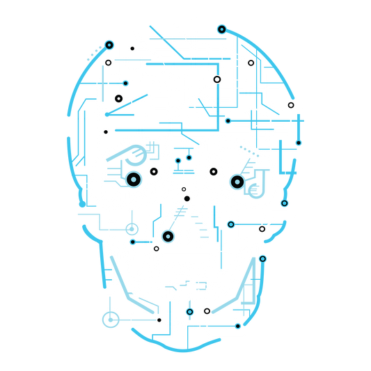 Electronic Skull DTF Transfer