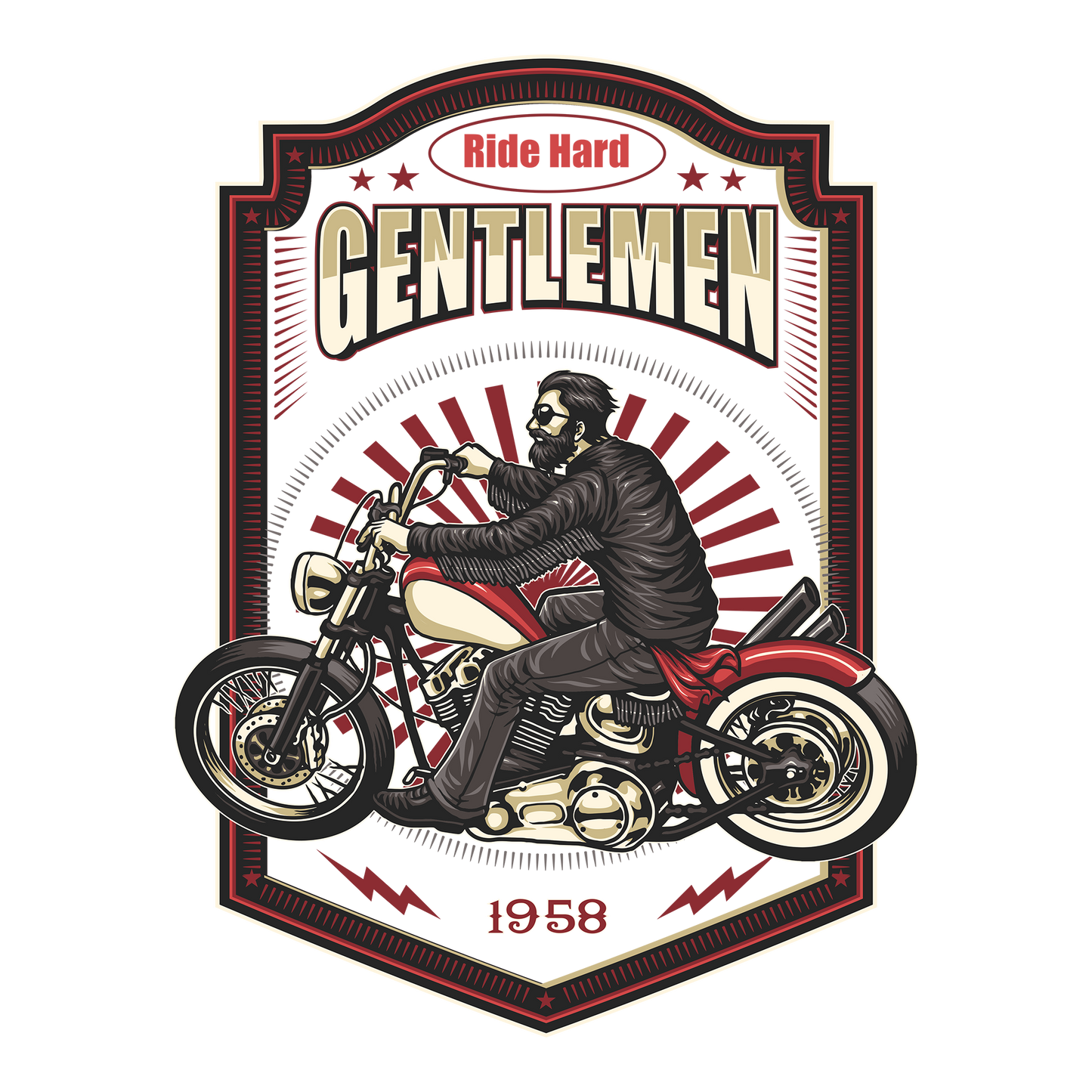 Gentlemen Rider DTF Design