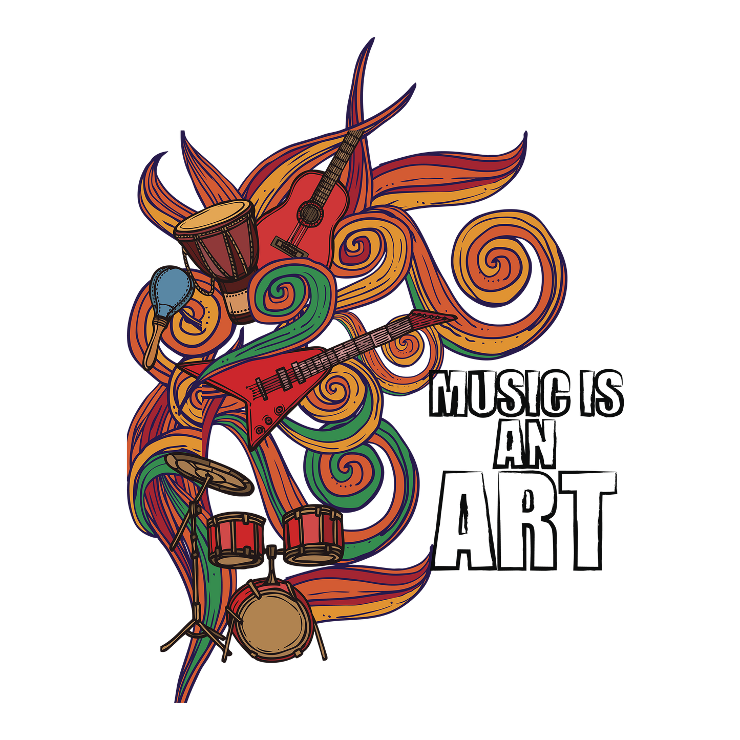 Music is Art DTF Design