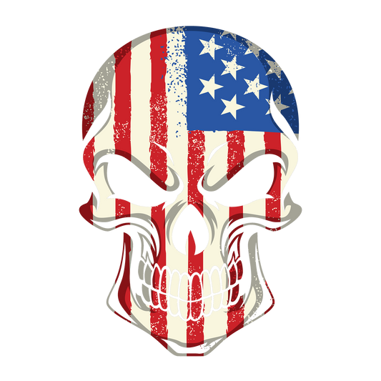 USA Flag Skull DTF Transfer