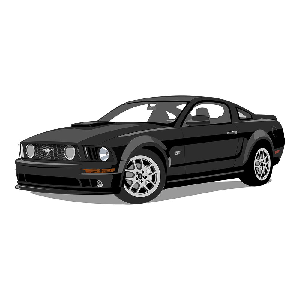 08 Black Ford Mustang GT DTF Tee