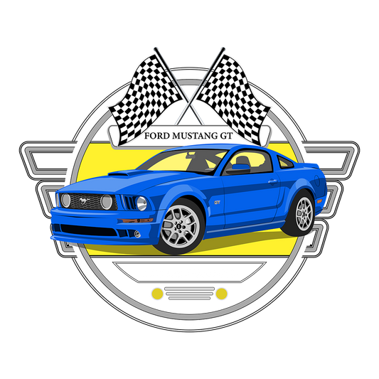 08 Blue Ford Mustang GT Racing DTF Tee