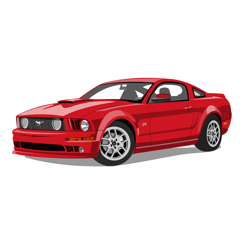 08 Red Ford Mustang GT DTF Tee