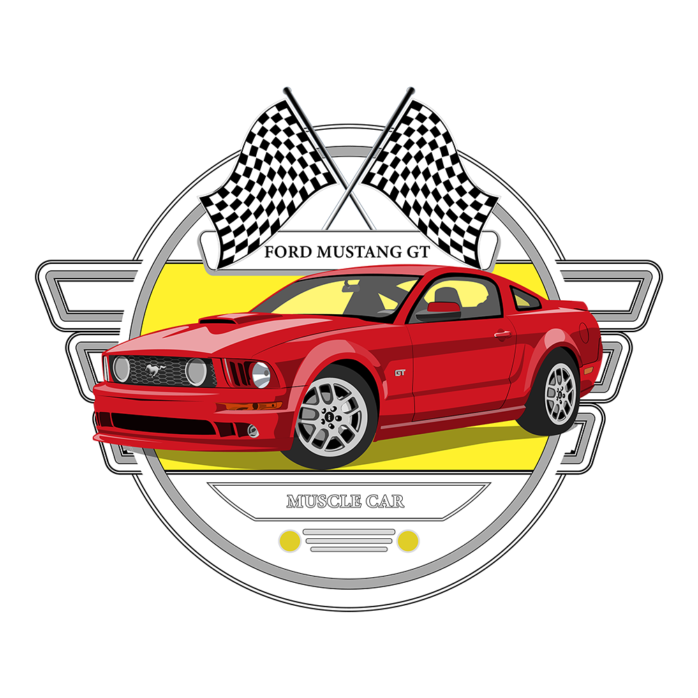 08 Red Ford Mustang GT Racing DTF Tee
