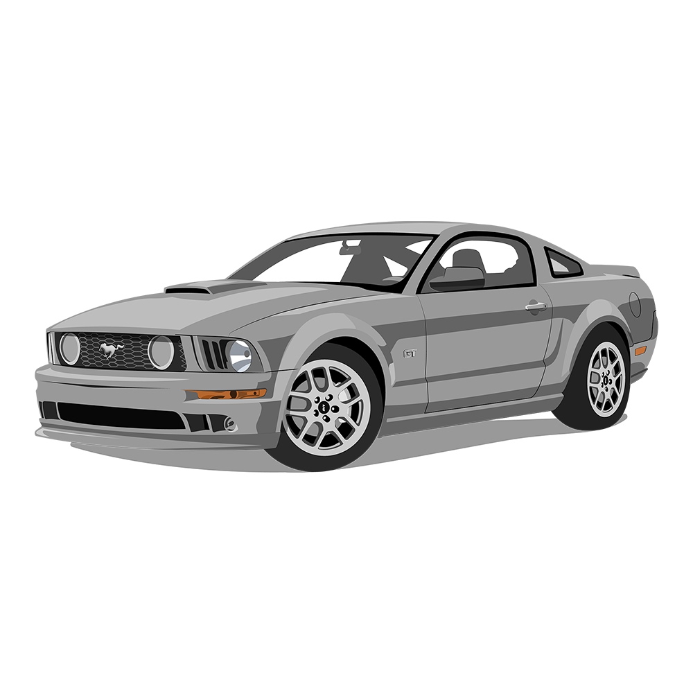 08 Silver Ford Mustang GT DTF Tee