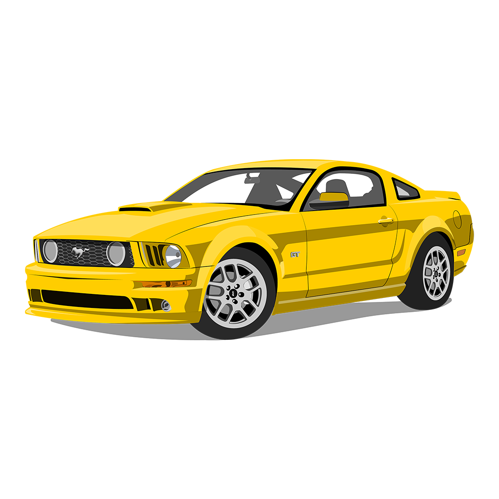 08 Yellow Ford Mustang GT DTF Tee