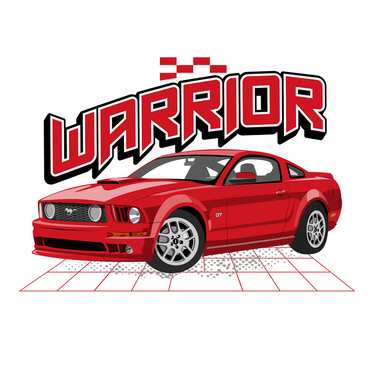 08 Red Ford Mustang GT DTF Design