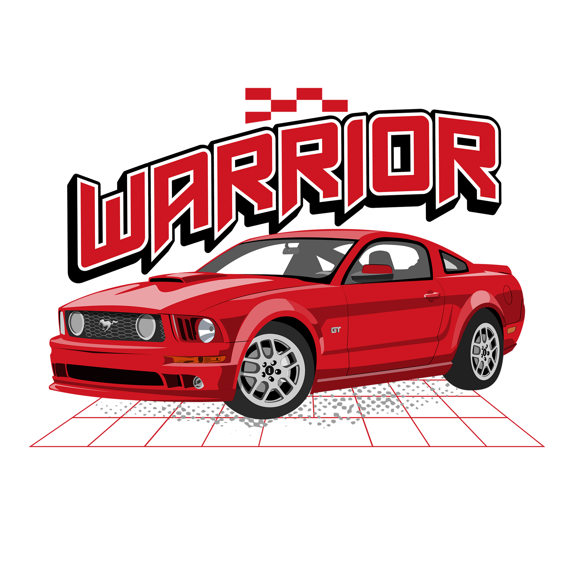 08 Red Ford Mustang GT DTF Design