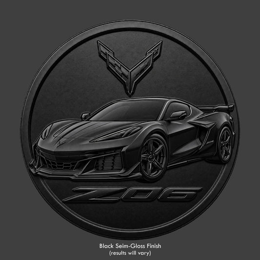 Black Chevrolet Corvette Z06 car on a black background