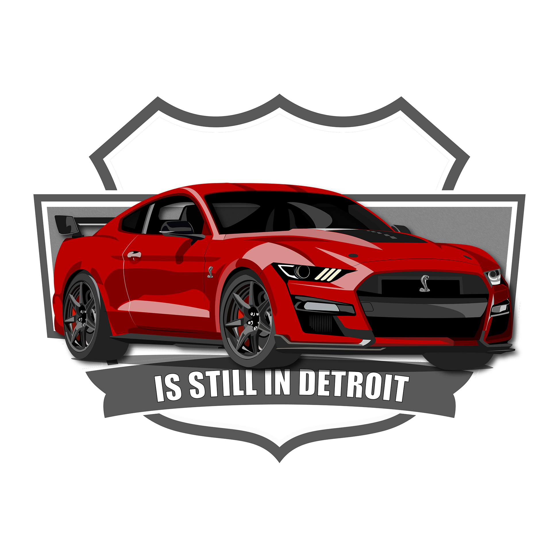 22 Red Ford Shelby GT500 DTF Design