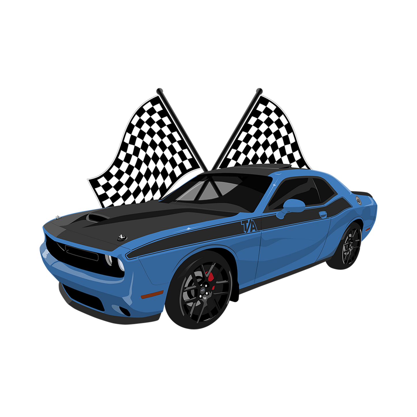 2023 Blue Dodge Challenger TA  DTF Design