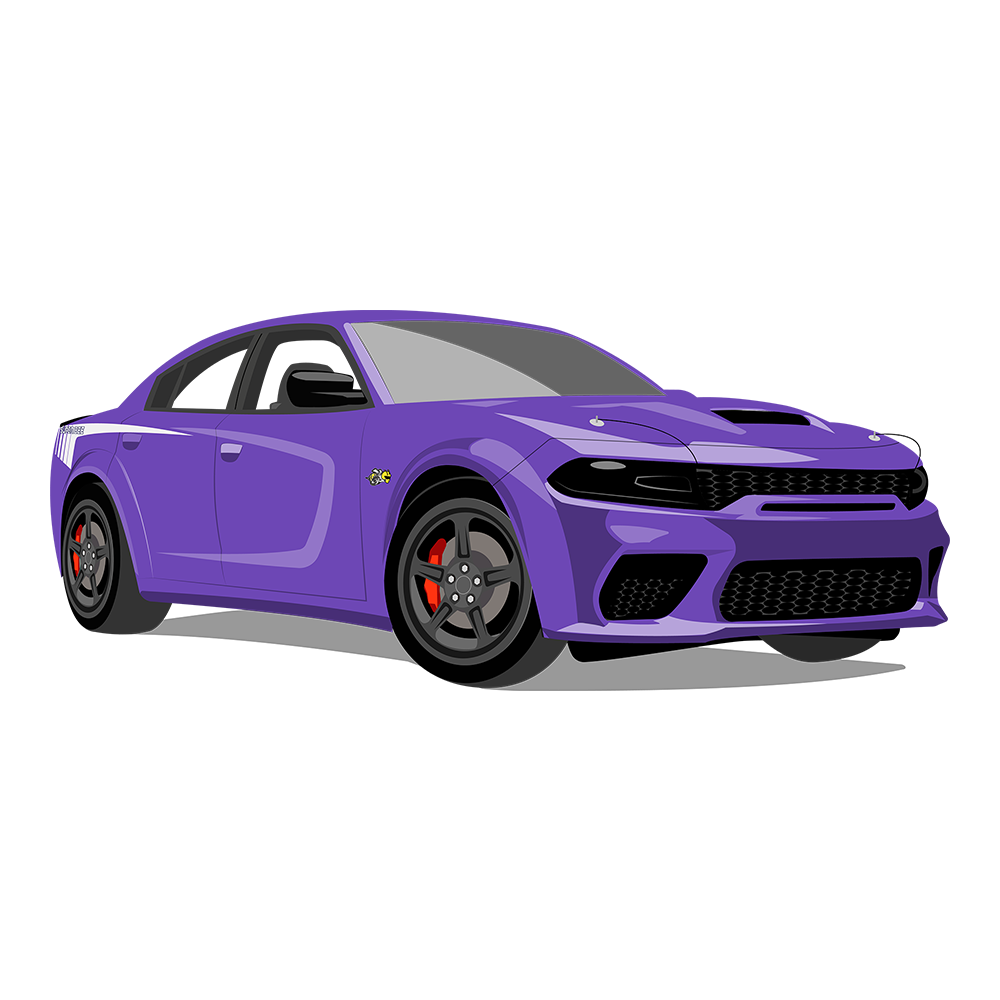 23 Purple Dodge Charger Super Bee DTF Transfer