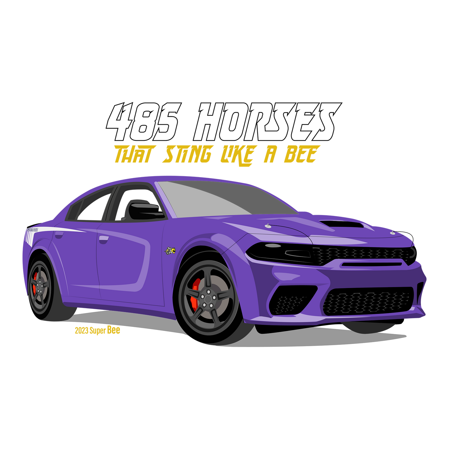 23 Purple Dodge Charger Super Bee DTF Design