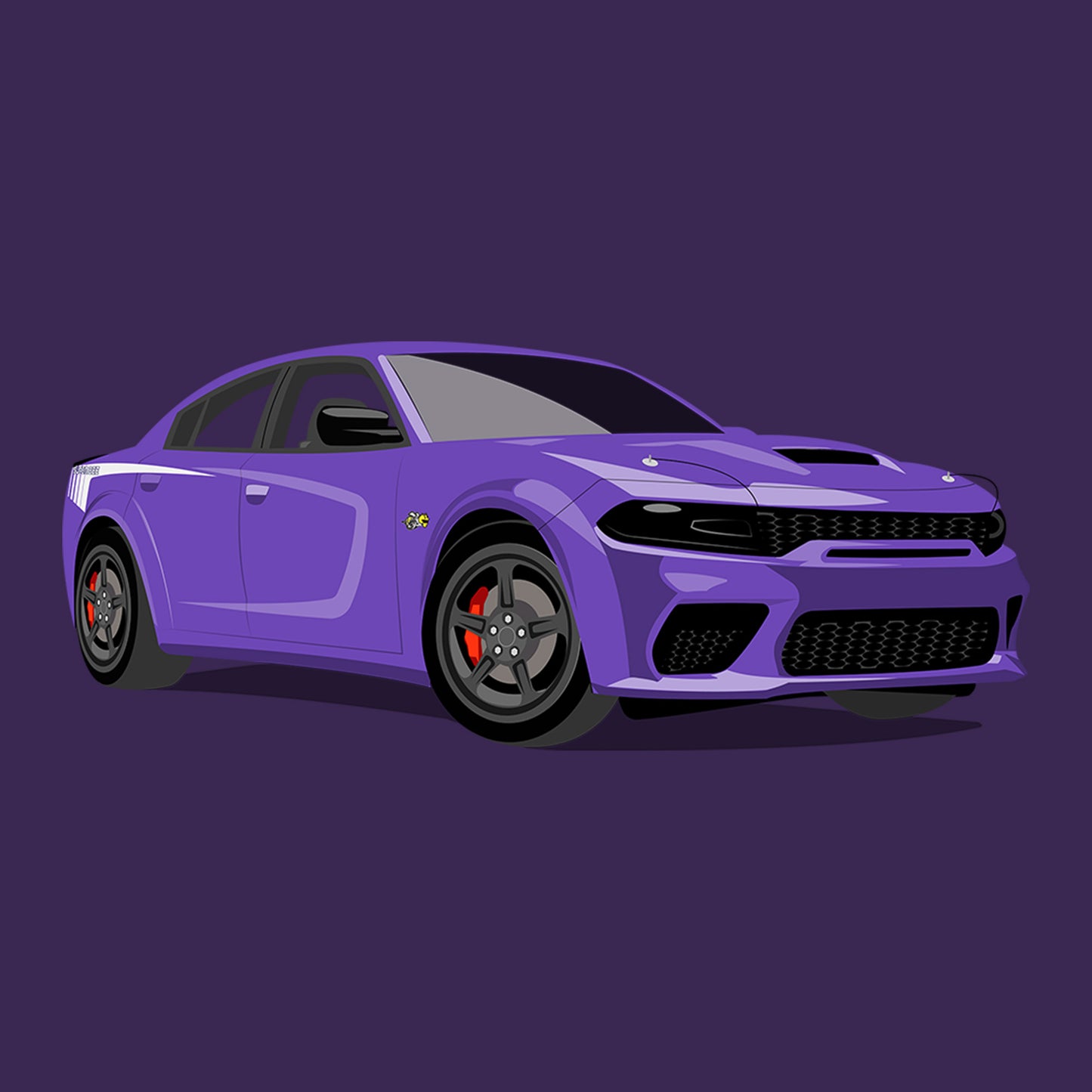 23 Purple Dodge Charger Super Bee Classic DTF Transfer