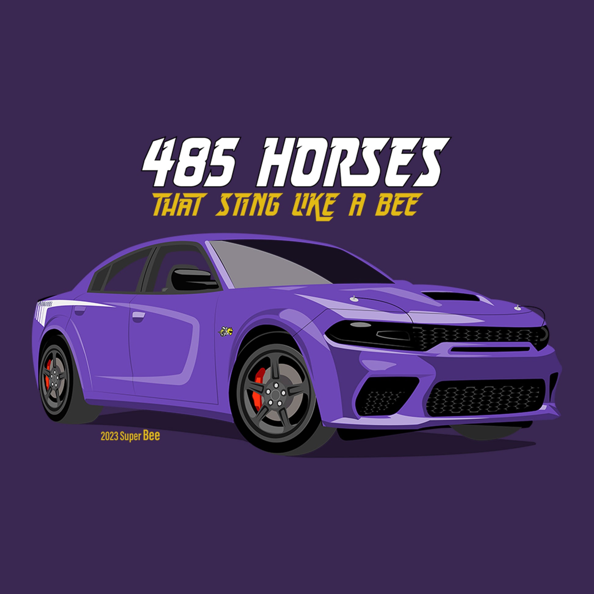 23 Purple Dodge Charger Super Bee DTF Transfer