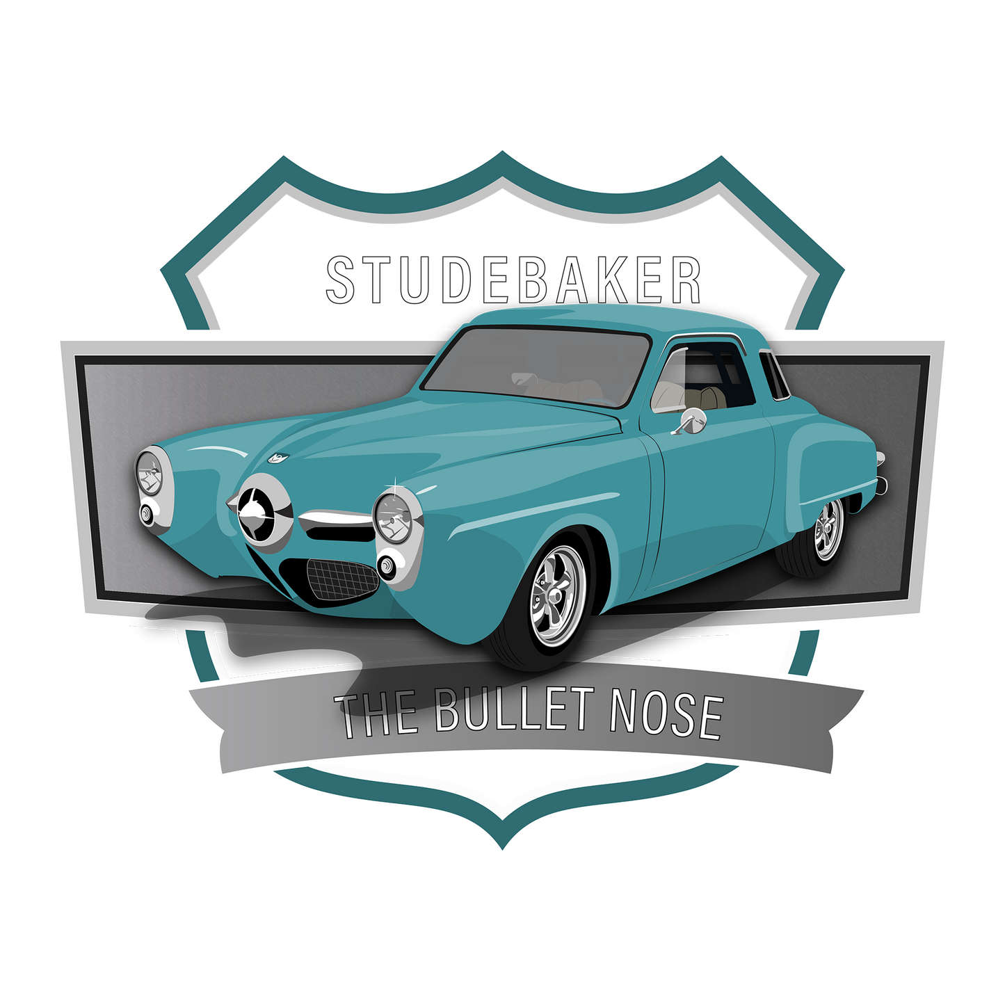 50 Turquoise Studebaker Champion DTF Design