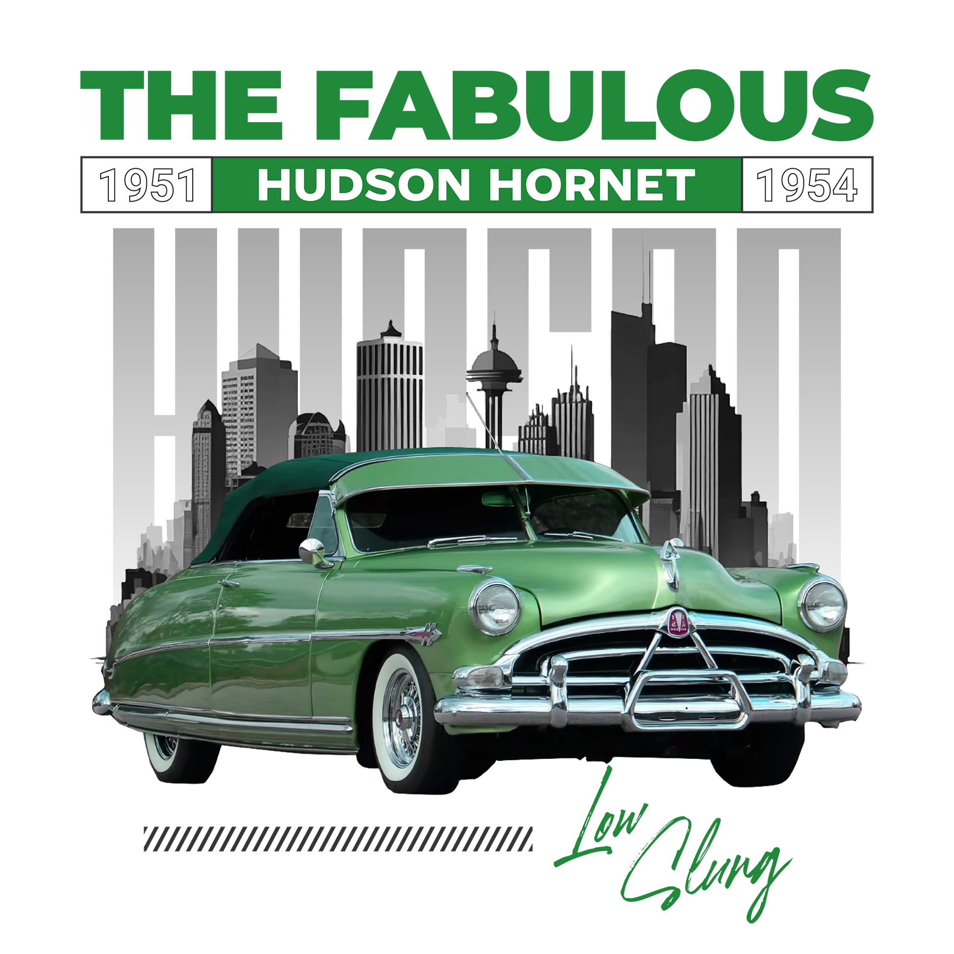 52 Green Hudson Hornet DTF Design