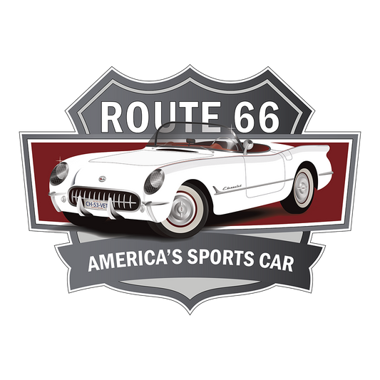 53 White Chevy Corvette Convertible DTF Tee