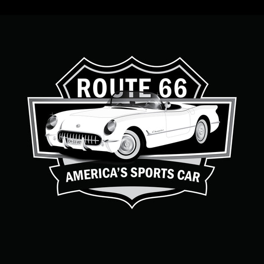 A '53 Corvette Convertible on a black background