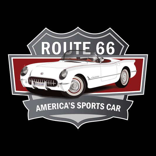 53 White Chevy Corvette Convertible DTF Transfer
