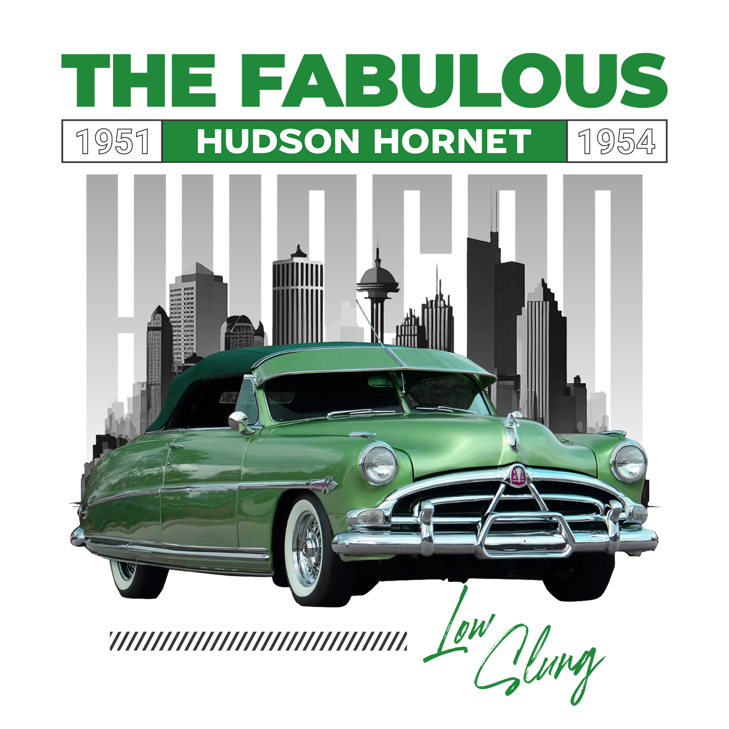 54 Green Hudson Hornet DTF Design