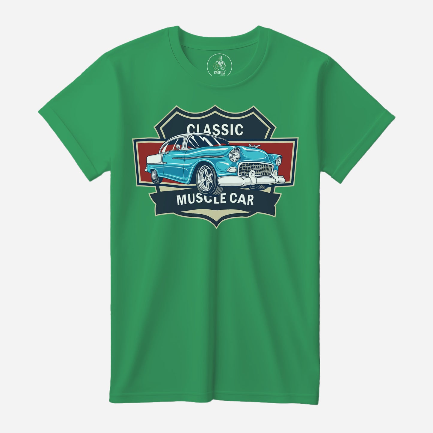 55 Blue Chevy Bel Air Clover Green  Port & Company T-Shirt