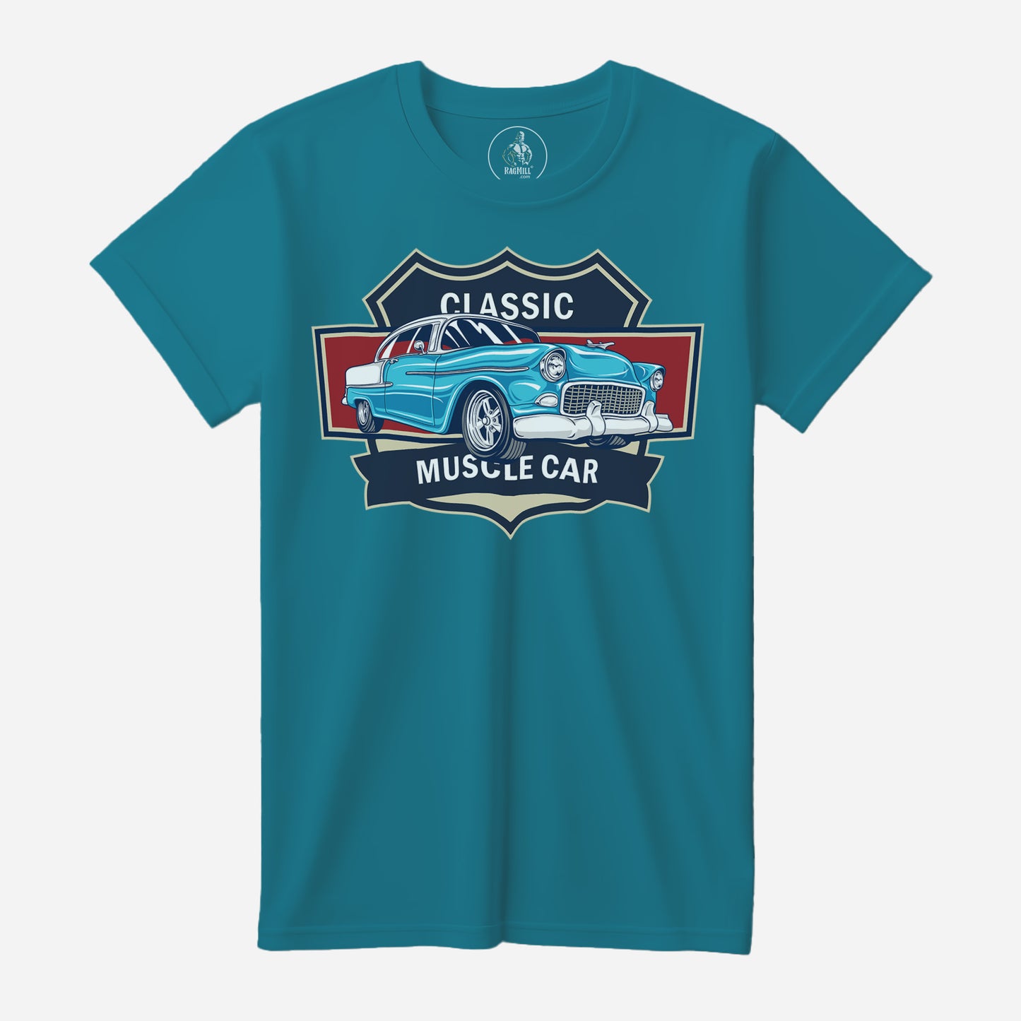 55 Blue Chevy Bel Air Teal Port & Company T-Shirt