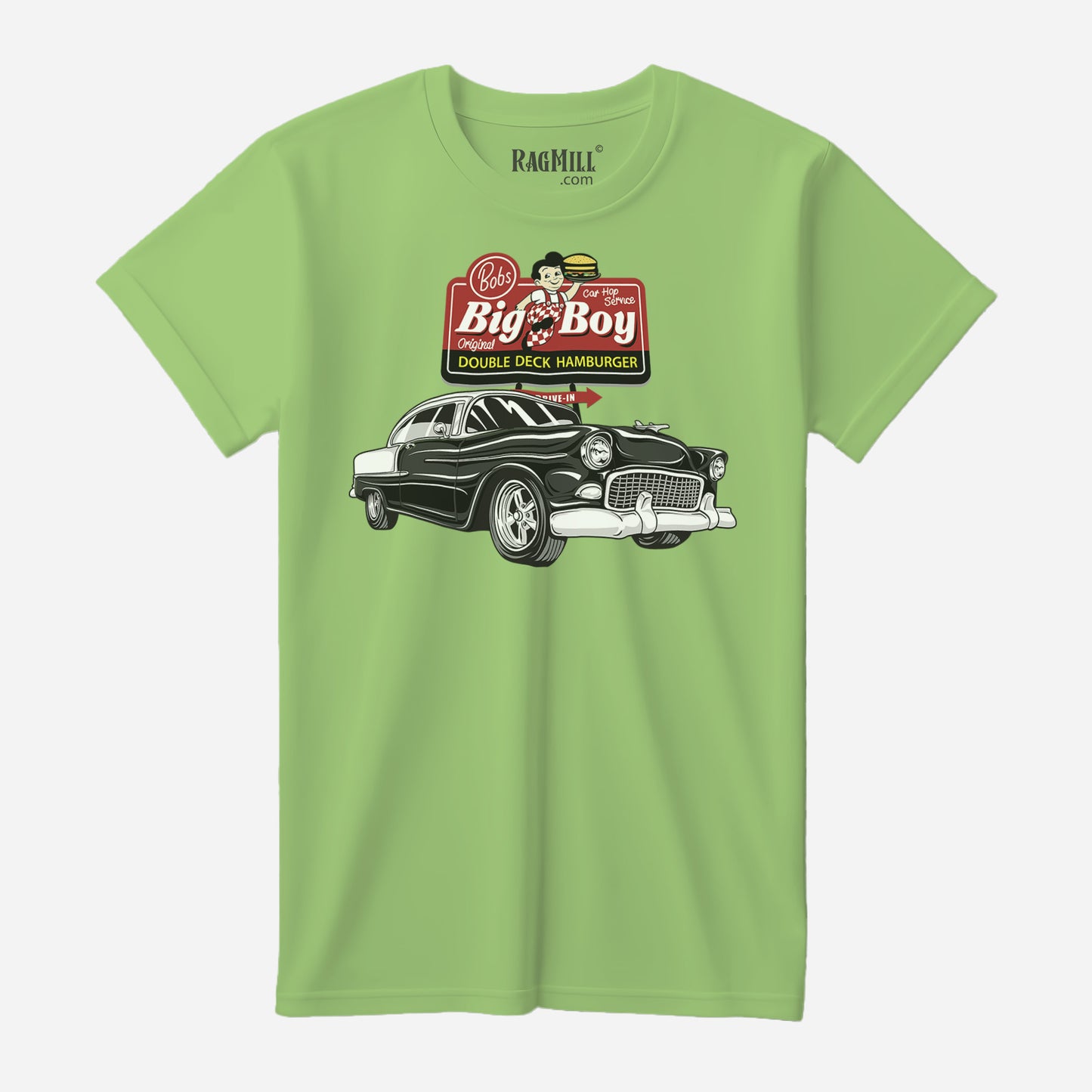 55 Chevy Bel Air Lime Port & Company T-Shirt