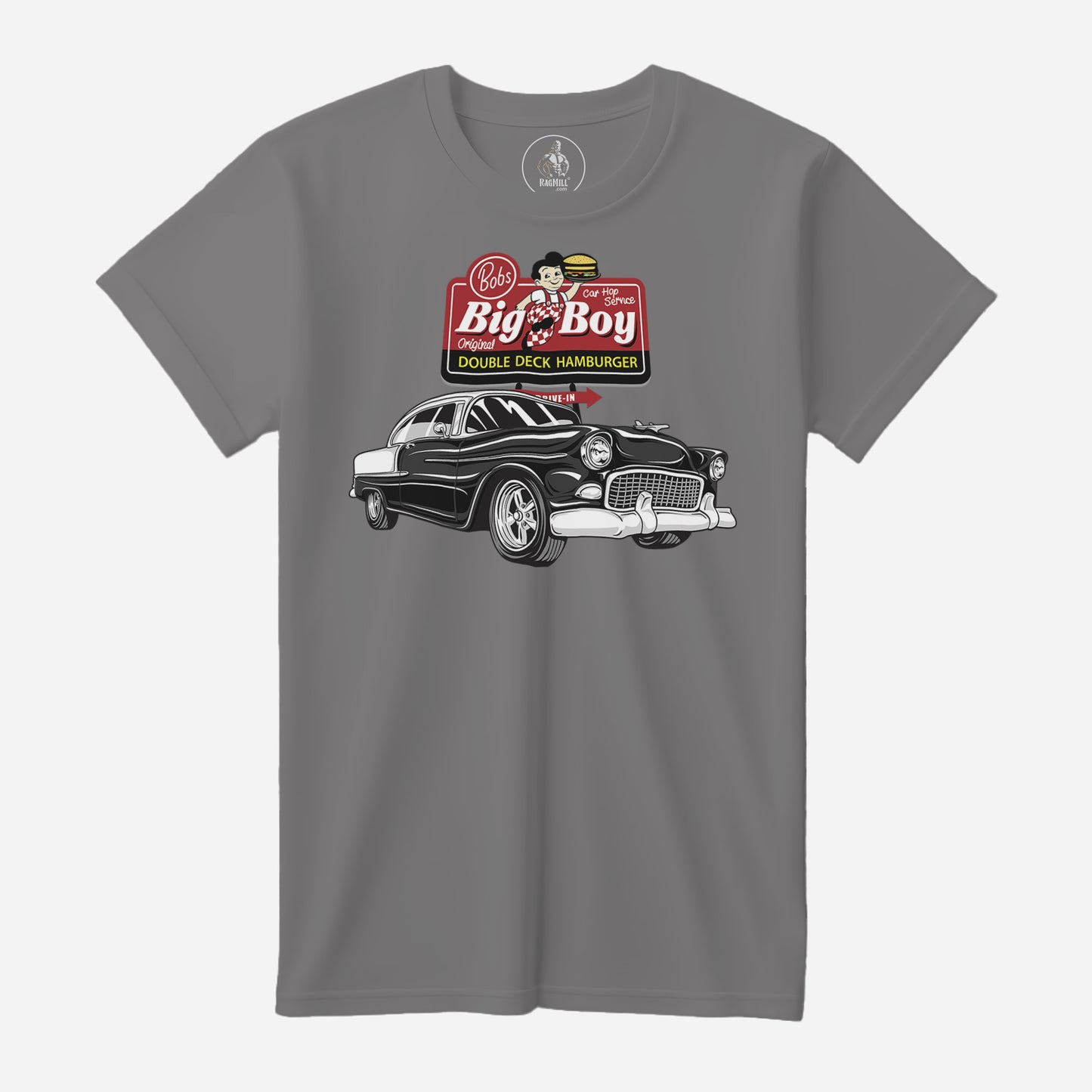 55 Chevy Bel Air Medium Grey Port & Company T-Shirt