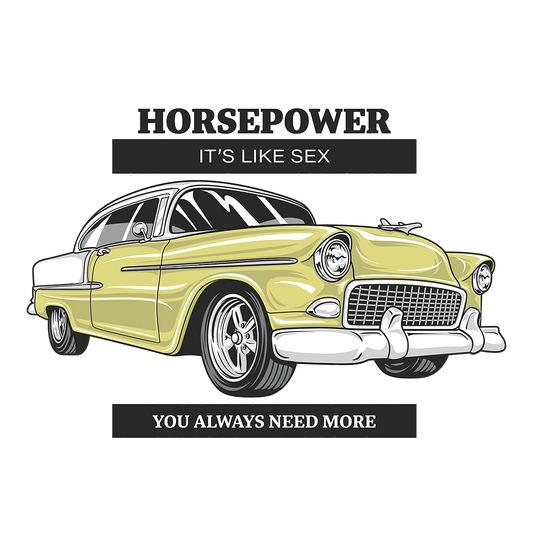 55 Yellow Chevy Bel Air Humor DTF Tee