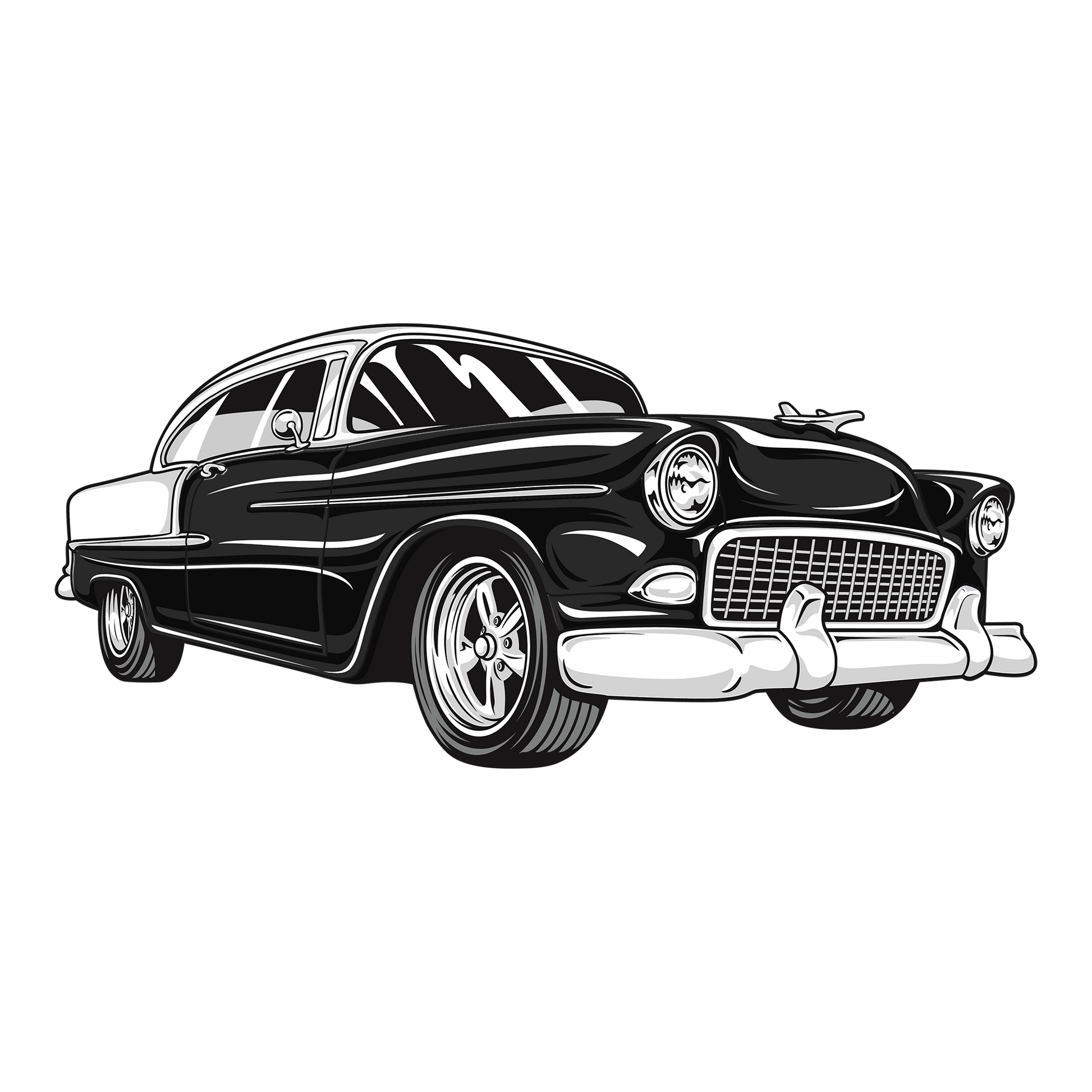 55 Black Chevy Bel Air Classi DTF Design