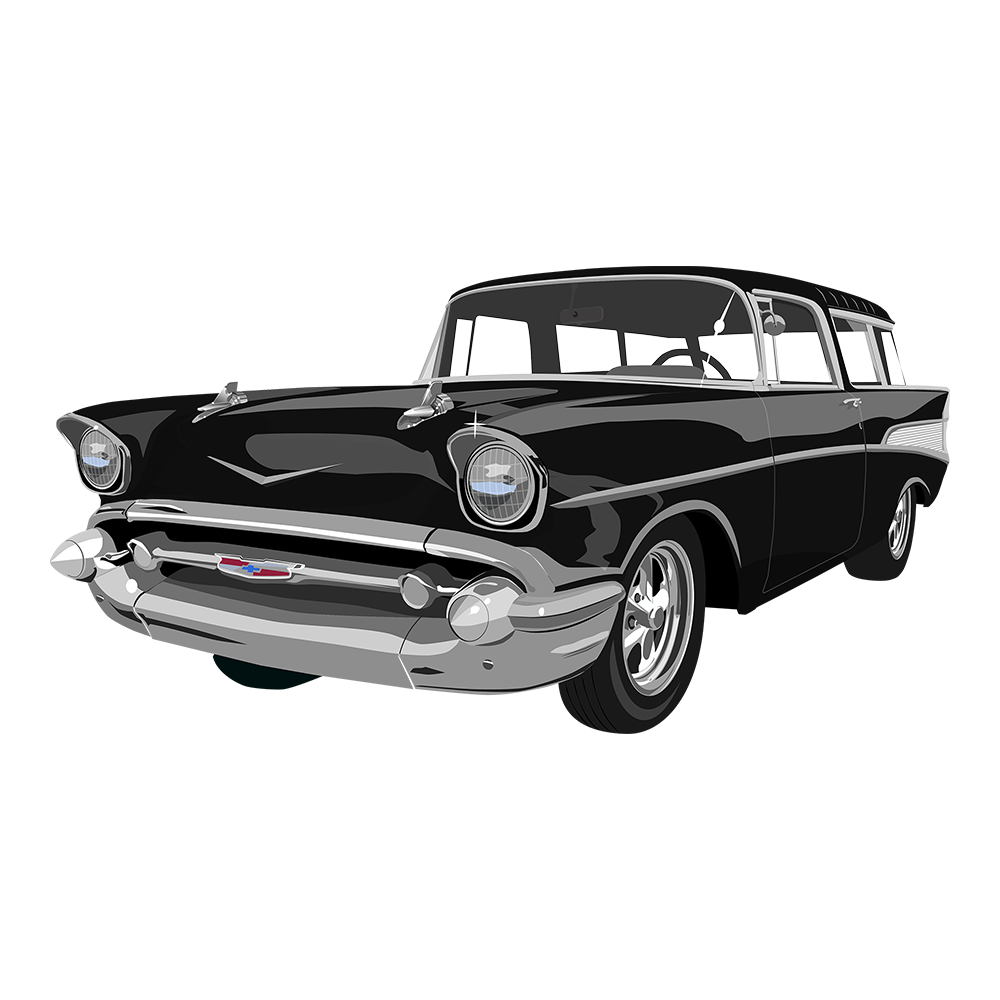 57 Black Chevy Nomad DTF Tee