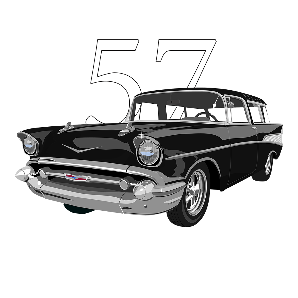 57 Black Chevy Nomad Humor DTF Tee
