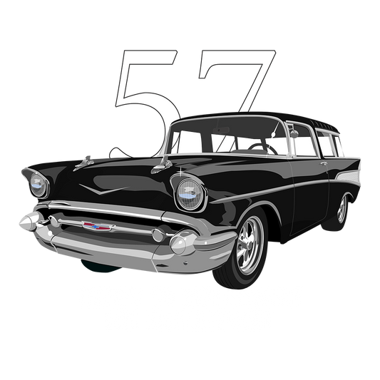 57 Black Chevy Nomad Humor DTF Tee