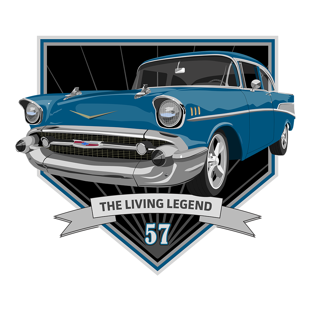 57 Blue Chevy Bel Air DTF Tee