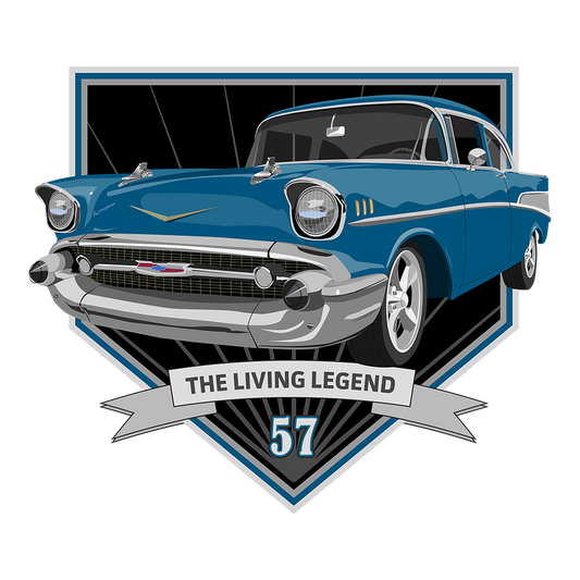 57 Blue Chevy Bel Air DTF Tee