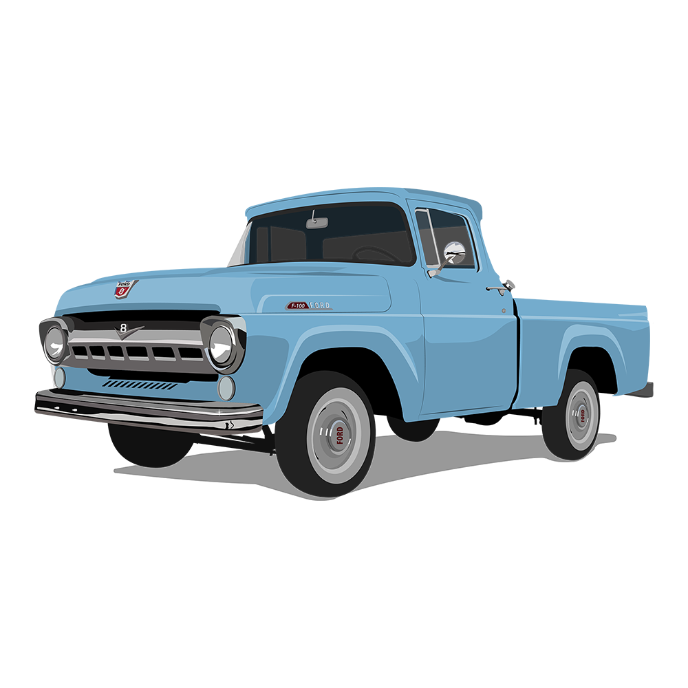 57 Blue Ford F100 DTF Tee