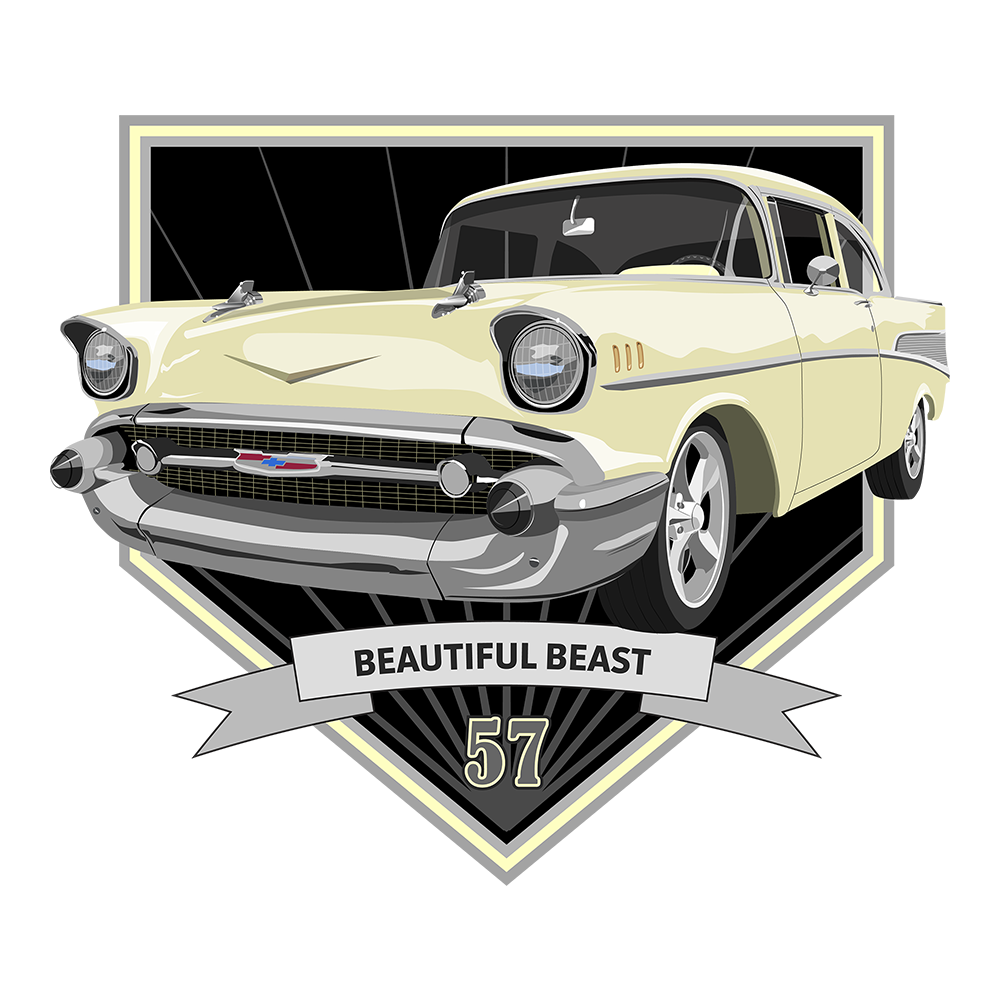57 Colonial Cream Chevy Bel Air DTF Tee