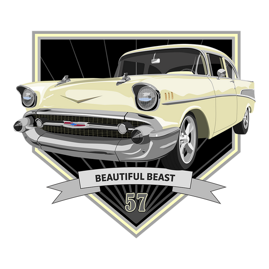 57 Colonial Cream Chevy Bel Air DTF Tee