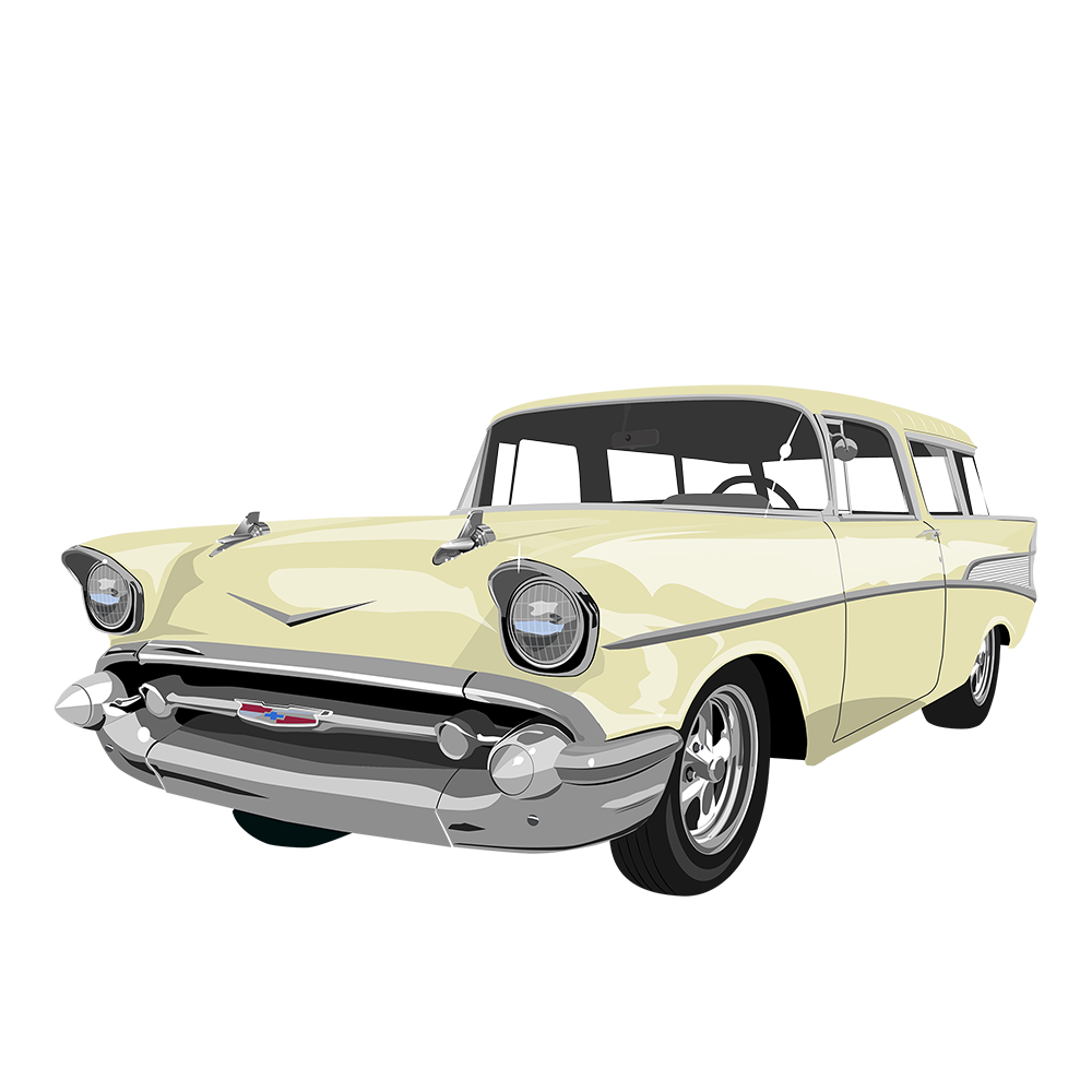 57 Colonial Cream Chevy Nomad DTF Tee