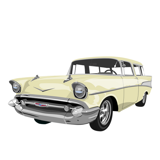 57 Colonial Cream Chevy Nomad DTF Tee