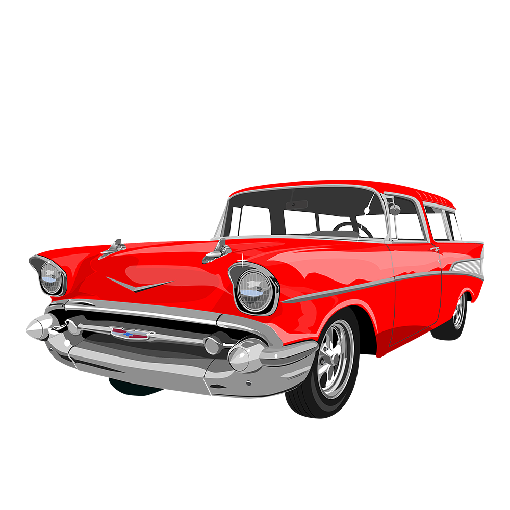 57 Matador Red Chevy Nomad DTF Tee