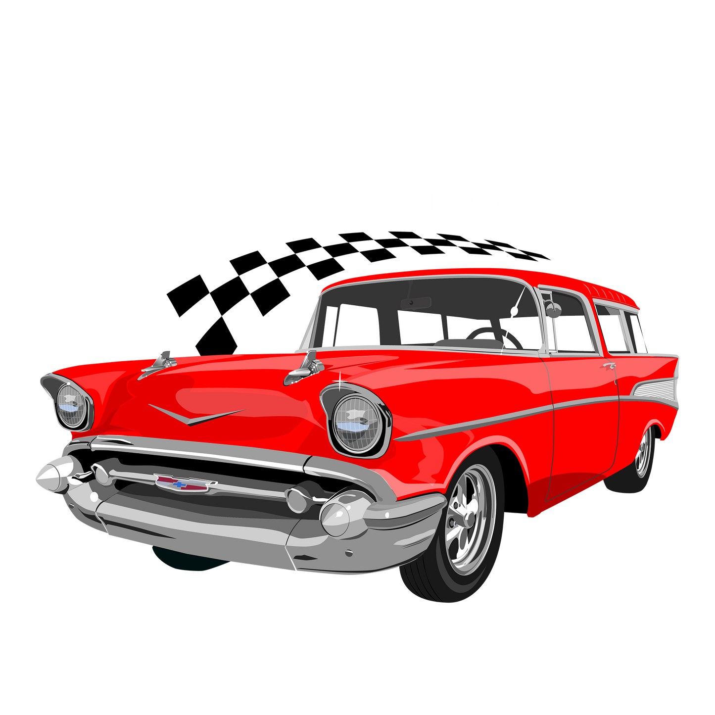 57 Red Chevy Nomad DTF Design