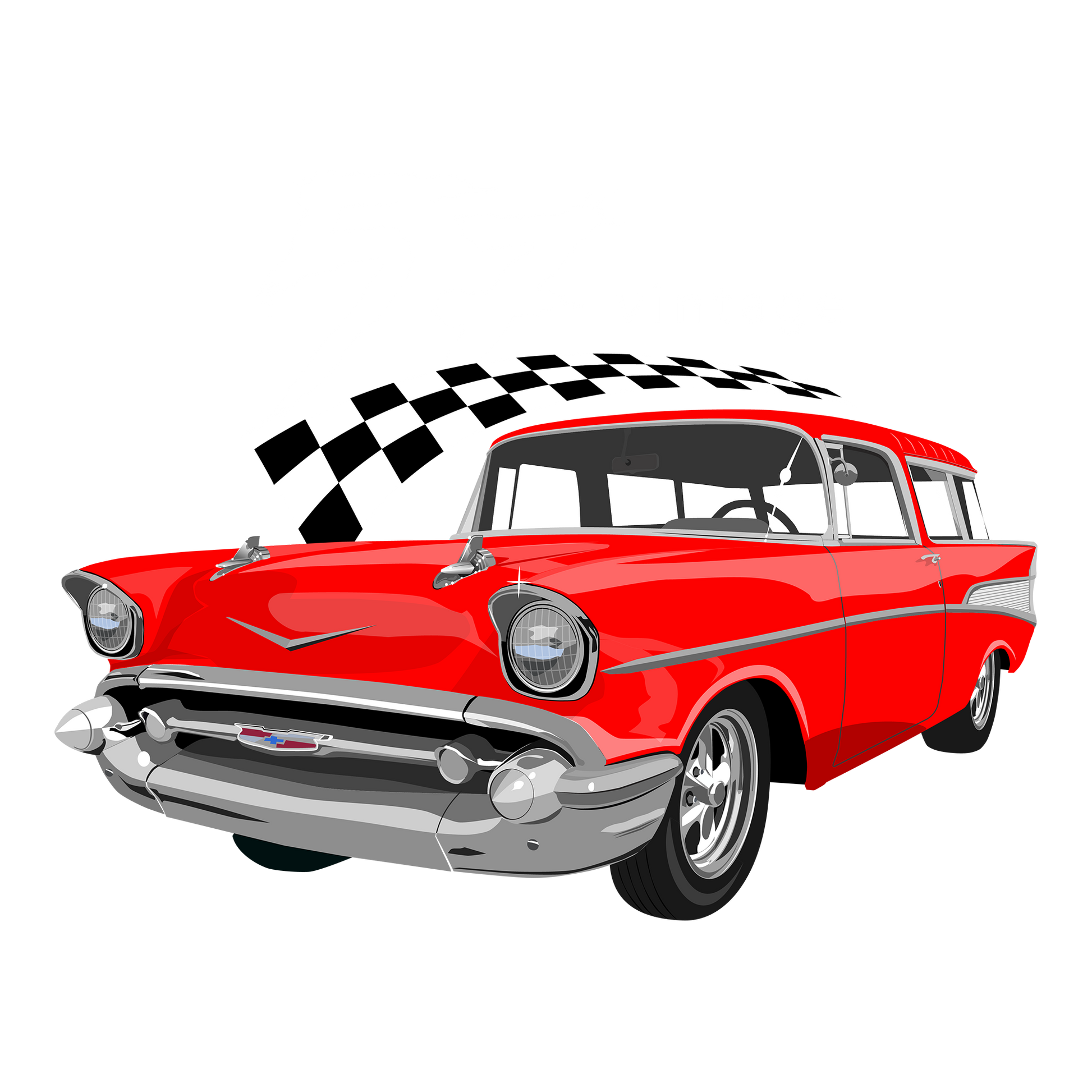 57 Red Chevy Nomad DTF Design