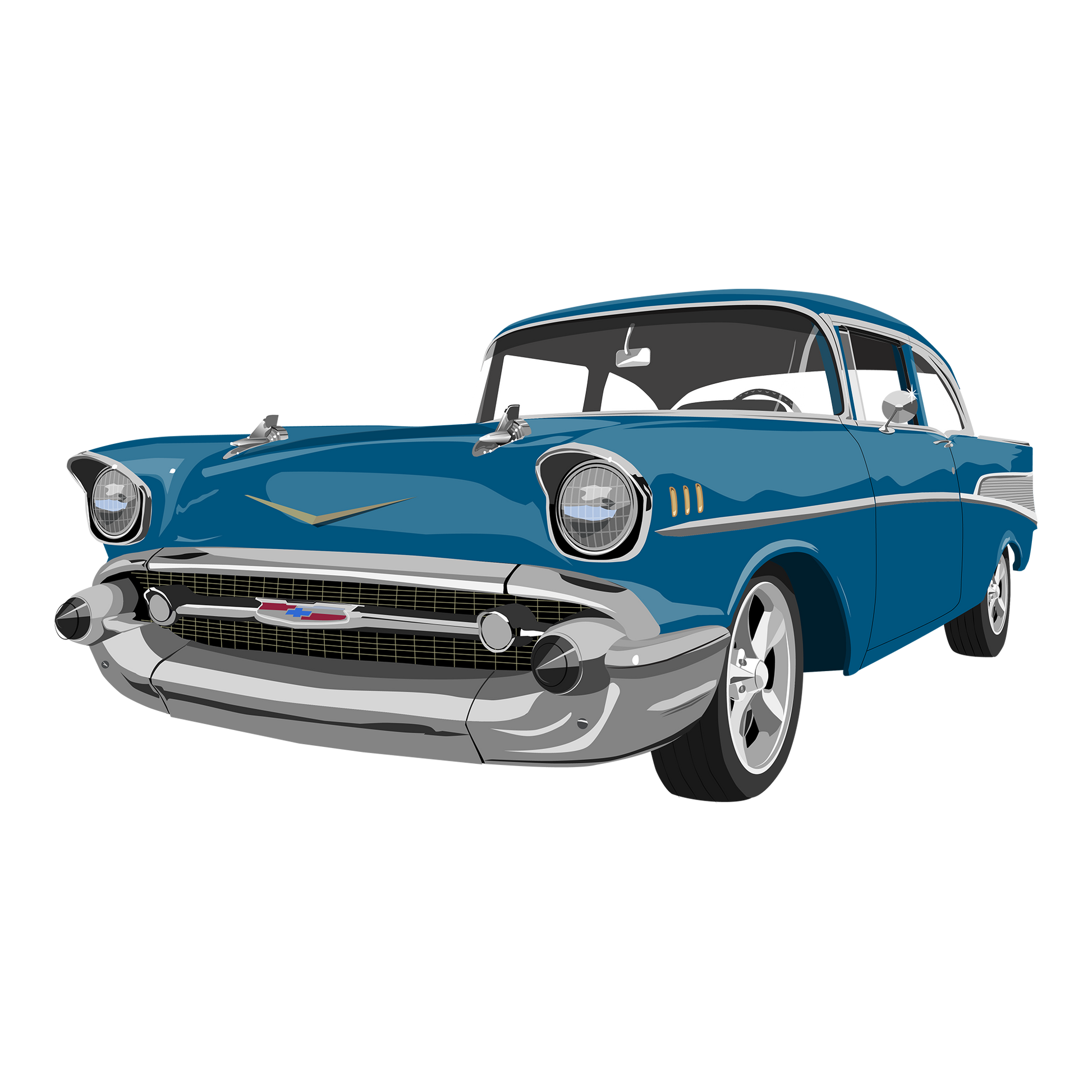 57 Blue Chevy Bel Air DTF Design