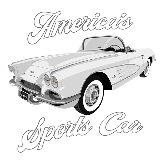 61 White Chevy Corvette Convertible DTF Tee