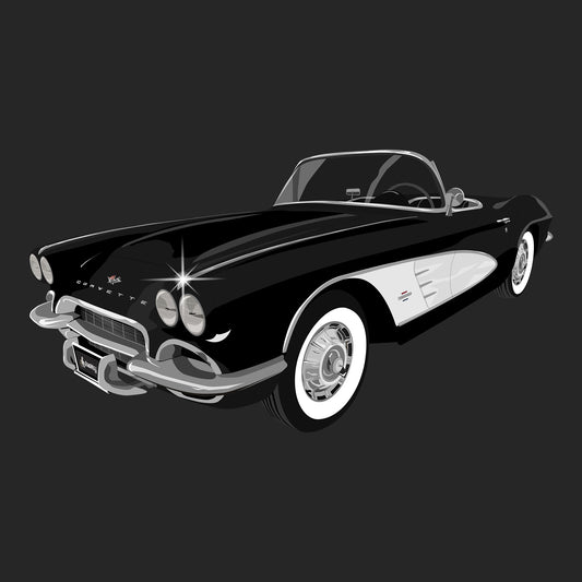 61 Black Corvette Convertible DTF Transfer
